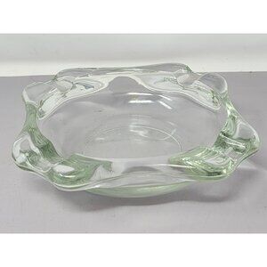 Vintage Cigar Ashtray - Mid-Century Heavy Clear Glass‎ Square